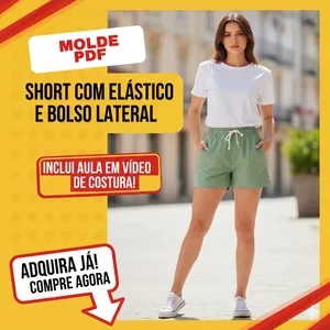 Imagem de capa para o Ebook Molde de Short feminino com Elástico e bolso faca