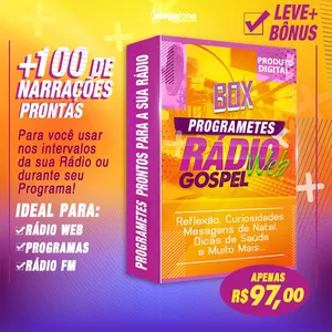 Imagem de BOX PROGRAMETES PARA RÁDIO WEB GOSPEL  criado por MEGAFONE PRODUÇÕES  na hotmart