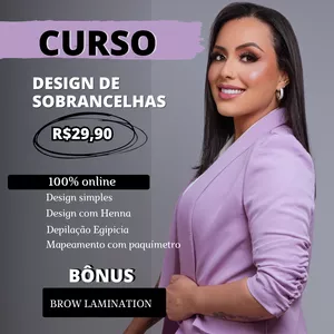 Imagem de capa para o Curso online CURSO DESIGN DE SOBRANCELHAS + HENNA + BONUS