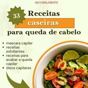 Imagem de capa para o Ebook Receitas caseiras para queda de cabelo