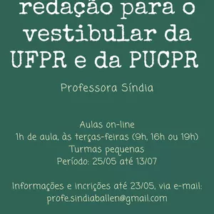 Imagem de capa para o Serviço online Aulas de Redação 