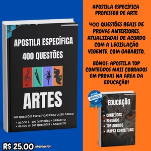 Imagem de capa para o Ebook APOSTILA ARTE - 400 QUESTÕES + BÔNUS