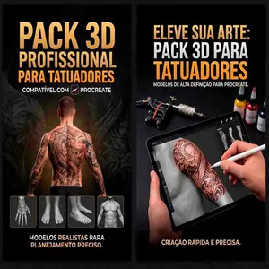 Imagem de capa para o Curso online PACK 3D (Masculino e Feminino) para Tatuadores
