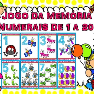 Imagem de capa para o Ebook JOGO DA MEMÓRIA NÚMEROS E QUANTIDADES DE 1 A 20