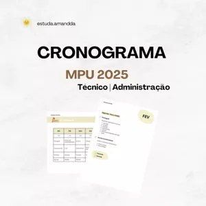 Imagem de capa para o Curso online Cronograma MPU 2025 | Técnico Administrativo