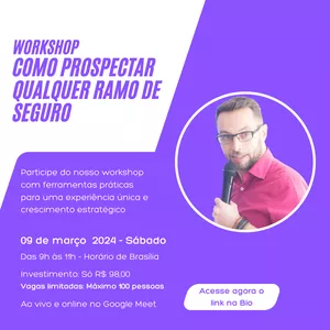 Imagem de capa para o Evento online Workshop | Como prospectar qualquer ramo de seguro