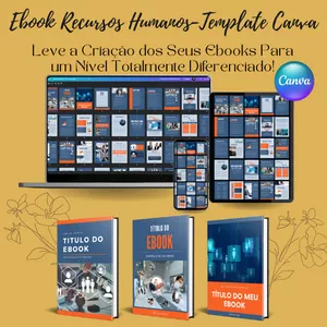 Imagem de capa para o Ebook Ebook Recursos Humanos -Template Editável no Canva Gratuito
