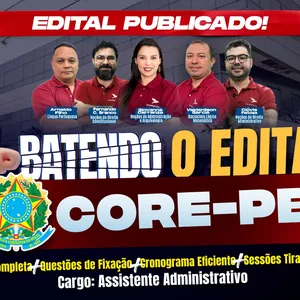 Imagem de capa para o Curso online CORE-PB - Assistente Administrativo - Batendo o Edital 
