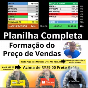 Imagem de capa para o Curso online Precificação para Vendas Para Mercado Livre, Shopee e TikTok Shop