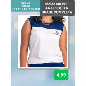 Imagem de capa para o Ebook Molde em PDF Camisa Regata Uniforme Escolar 