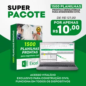 Imagem de capa para o Ebook Pacote com 1500 planilhas de engenharia civil 