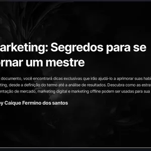 Imagem de capa para o Ebook Marketing:Segredos para se tornar um mestre