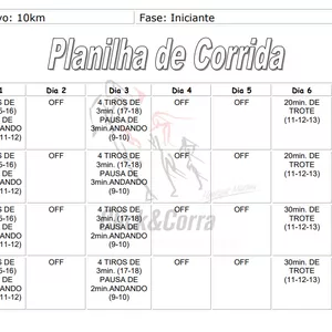 Imagem de capa para o Curso online Planilha 10km para iniciantes com duração de 6 meses 