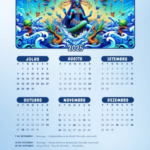 Imagem de capa para o Ebook Calendário 2025 Iemanjá – Inspiração e Proteção o Ano Todo