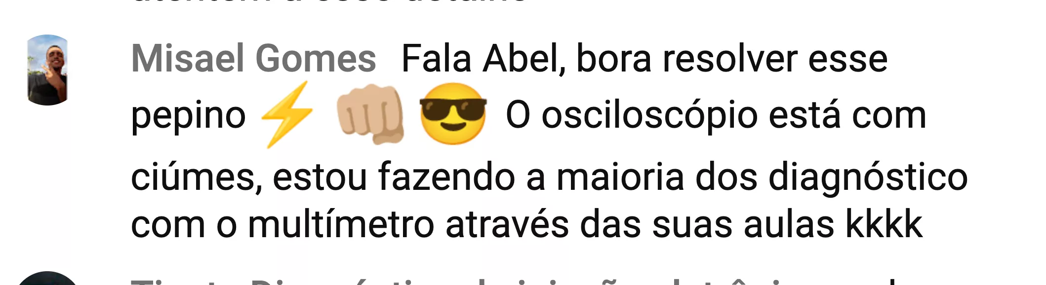 depoimento sobre o curso de multímetro do mecânico e professor Abel Klering
