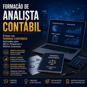 Imagem do curso FORMAÇÃO DE ANALISTA CONTÁBIL - Ênfase nas Normas Contábeis Aplicadas para Micro, Pequenas e Médias Empresas - GRAVADO - 24/08 a 09/09/2026