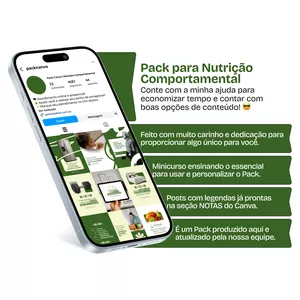 Pack Canva - Nutrição Comportamental | Posts com conteúdos nichados e editáveis para perfil do Instagram e Redes Sociais