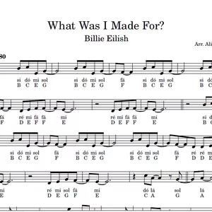 Imagem de capa para o Ebook What Was I Made For? (Billie Eilish) | Partitura Facilitada em Dó Maior