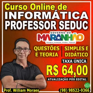 Imagem de capa para o Curso online INFORMÁTICA PARA PROFESSORES - SEDUC/MA