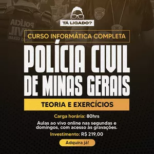 Imagem de capa para o Curso online PCMG - INFORMÁTICA COMPLETA (Teoria + Exercícios)