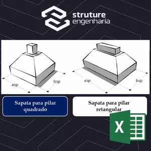 Imagem de capa para o Ebook Planilha de Dimensionamento de Sapatas Isoladas