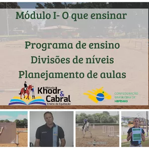 Imagem de capa para o Curso online Módulo I - O que e quando ensinar - Método Luiza&Cabral de ensino da Equitação