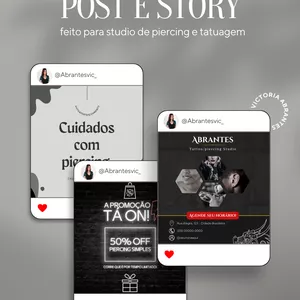 Imagem de capa para o Curso online Pack Canva piercing e tatuagem 