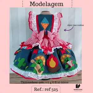 Imagem de capa para o Ebook molde vestido festa junina infantil