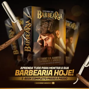 Imagem de capa para o Ebook LUCRANDO COM BARBEARIA - GUIA COMPLETO