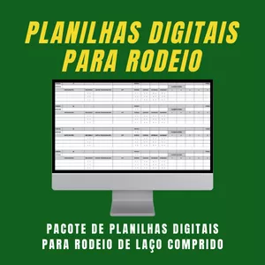 Imagem de capa para o Ebook Pacote de Planilhas Digitais para Rodeio de Laço Comprido