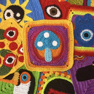 Imagem de capa para o Curso online Quadradinho/square de crochê de cogumelo 