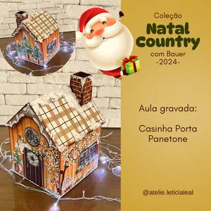 Imagem de capa para o Curso online Casinha porta Panetone - Coleção Natal Country em Bauer