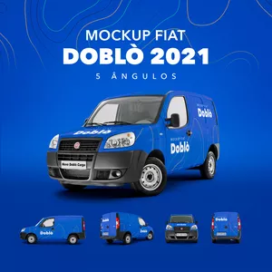Imagem de capa para o Curso online Mockup Fiat Doblò 2021 - 5 Ângulos