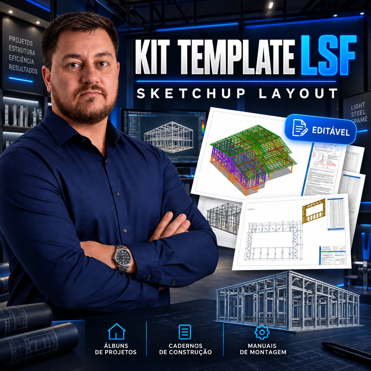 Imagem do curso KIT TEMPLATE PROFISSIONAL PARA PROJETOS LSF NO SKETCHUP LAYOUT