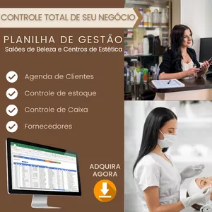 Imagem de GERENCIE O SEU NEGÓCIO DE ESTÉTICA OU  SALÃO DE BELEZA - PLANILHA DE GESTÃO E CONTROLE COMPLETA EM EXCEL criado por Harmoslim Terapias Estéticas Ltda na hotmart