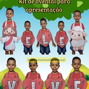 Imagem de capa para o Ebook 🌈 Kit de aventais para apresentação Páscoa Cristã 💛
