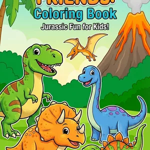 Cover image for Ebook Coloring book with 30 different dinosaur pages!