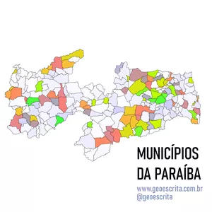 Imagem de capa para o Curso online Municípios da Paraíba - Mapa Editável para PowerPoint e SVG v2.0