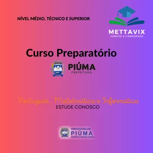 Curso Preparatório Prefeitura Municipal de Piúma por Mettavix Concursos