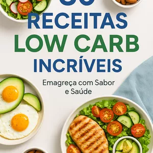 Imagem de capa para o Ebook Low carb na prática - 30 receitas deliciosas para emagrecer com sabor