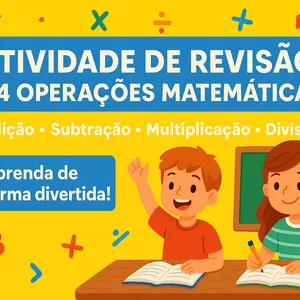 Imagem de capa para o Ebook Atividade de Revisão Matemática para 6º Ano: As 4 Operações Fundamentais