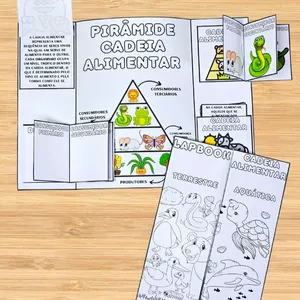 Imagem de capa para o Ebook LAPBOOK CADEIA ALIMENTAR 📝🌱🐁🐍🦁🍄‍🟫