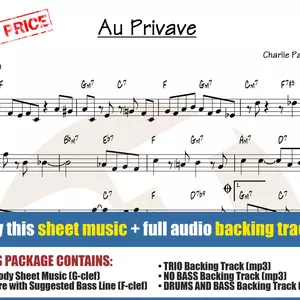 Cover image for Online course Au Privave (Sheet Music + Backing Tracks)