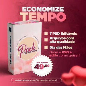 Imagem de capa para o Curso online Pack Dia das Mães 100% editável 