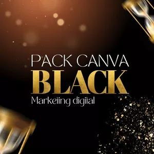 Imagem de capa para o Ebook Pack Canva Black Marketing Digital