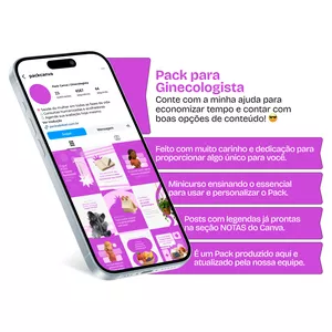 Imagem de capa para o Curso online Pack Canva - Ginecologista | Posts com conteúdos nichados e editáveis para perfil do Instagram e Redes Sociais