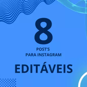 Imagem de capa para o Curso online Pack com 8 post's para instagram.
