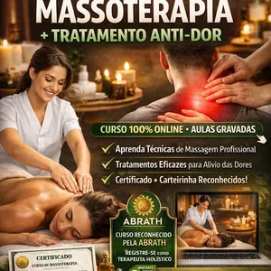 Imagem de capa para o Curso online Formação Profissional em Massoterapia e Tratamento Anti-Dor