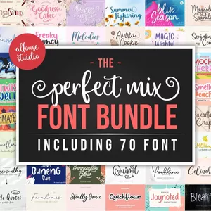 Cover image for Online course The Perfect Mix Font Bundle 70 stunning fonts for you