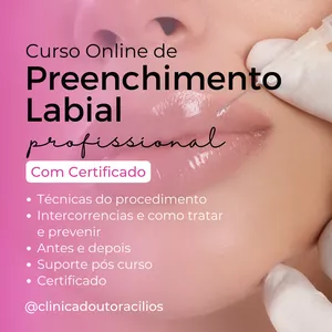 Imagem de capa para o Serviço online Preenchimento labial sem agulhas - CURSO VIP COMPLETO